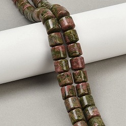 Унакит Природные Unakite бисер нитей, колонка, 9~10x10 мм, отверстие : 1 мм, около 40 шт / нитка, 15.55 дюйм (39.5 см)