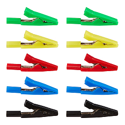 Mixed Color Brass Alligator Clips, with Nylon(PA) Cover, Platinum, Mixed Color, 41x6.5x13.5mm, 5 colors, 2pcs/color, 10pcs