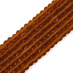 Перу Прозрачные стеклянные бусины, граненые, матовые, рондель, Перу, 2.9~3.3 мм, отверстие : 1 мм, около 135~140 шт / нитка, 32~34 см