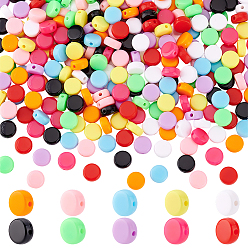 (52) Непрозрачная лаванда 300 шт 10 цвета непрозрачные акриловые бусины, плоско-круглые, разноцветные, 10x5 мм, отверстие : 1.8 мм, 30 шт / цвет