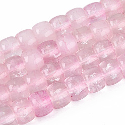 Pink Прозрачные треск стекла бисер нитей, баррель, розовые, 10~11x7~8 мм, отверстие : 1.4~1.5 мм, около 43~48 шт / нитка, 13.19~15.16 дюйм (33.5~38.5 см)