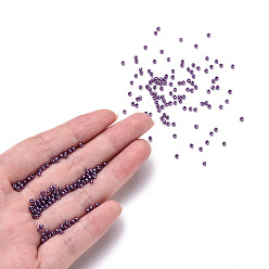 Dark Orchid 11/0 Grade A Round Glass Seed Beads, Dyed, Dark Orchid, 2.3x1.5mm, Hole: 1mm, about 48500pcs/pound