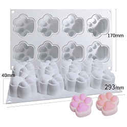 White Cat Claw Shape Pendants DIY Silicone Mold, For Candle Making, White, 29.3x17x4cm