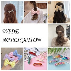 Stainless Steel Color Hair Accessories Carbon Steel Hair Barrettes Finding, with Heat Shrink Tubing, Stainless Steel Color, 72x19x9mm