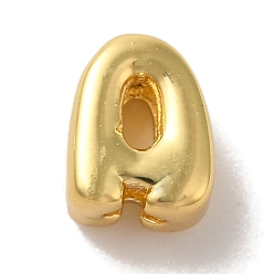 Letter A Стойки обшивки латунные подвески, письмо амулеты, без кадмия и без свинца, долговечная тарелка, реальный 18 k позолоченный, буква a, 7x6x4 мм, отверстие : 3 мм