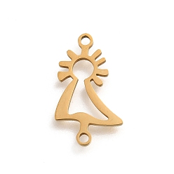 Золотой 201 подвески для соединителей из нержавеющей стали, вырезанные лазером, девственные ссылки, золотые, 18x10.5x1 мм, отверстие : 1.4 мм