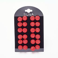 227_Светло-сиамский Подарок для валентина для нее, 925 серьги из стерлингового серебра австрийского хрусталя, мяч серьги, круглые, 227 _light Сиам, 12 мм