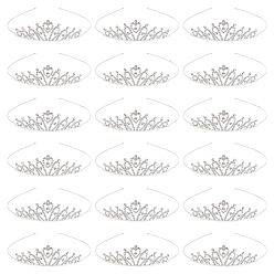 Серебро Резинки для волос из сплава со стразами для девочек, корона, серебряные, 142x120x31.5 мм