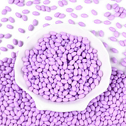 Средняя Орхидея Выпечка краска стеклянные бусины, овальные, средне орхидеи, 7x4~4.5 мм, отверстие : 0.9 мм, Около 2500 шт / фунт