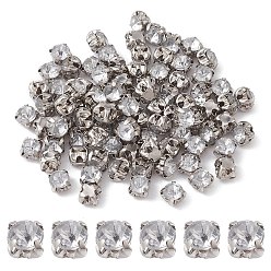 Кристалл Квадратная вышивка стразами, многожильных ссылки, акриловые горный хрусталь, с настройками латуни, аксессуары для одежды, кристалл, 3x3x3 мм, отверстие : 0.4~0.6 мм