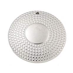 Нержавеющая Сталь Цвет Не тускнеющие 304 подвески из нержавеющей стали, плоский круглый шарм, цвет нержавеющей стали, 25x3.5 мм, отверстие : 1.2 мм