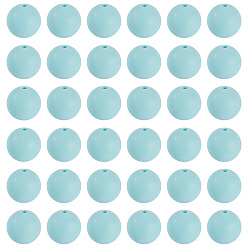 Аквамарин 50 шт. Экологически чистые силиконовые бусины пищевого качества, круглые, аквамарин, 15 мм, отверстие : 2 мм