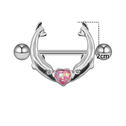 Кристалл 304 и 316 хирургические кольца для сосков из нержавеющей стали, со стразами, кристалл, 19 мм