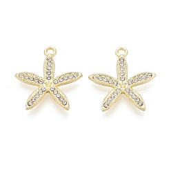 Light Gold Подвески из сплава и хрустальных страз, , золотой свет, 24x22x3 мм, отверстие : 1.8 мм