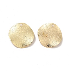 Golden Rack Plating Brass Pendants, Long-Lasting Plated, Cadmium Free & Lead Free, Textured, Twsited, Flat Round, Golden, 20x2mm, Hole: 1.6mm