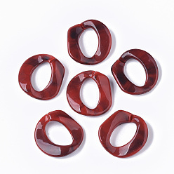 (123L) Белый крем непрозрачный блеск Акриловые связей кольца, разъемы для быстрой связи, для изготовления бордюрных цепей, Стиль имитация драгоценных камней, твист, огнеупорный кирпич, 30x30.5x4.5 мм, Внутренний диаметр: 20x12.5 мм, о 230 шт / 500 г