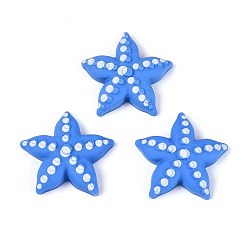 Васильковый Непрозрачные кабошоны из смолы, морская звезда, васильковый, 21~22x22~23x5.5~6 мм