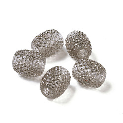 Серый Прозрачные смоляные европейские желейные цветные бусины, большие отверстия баррель бисером, в форме ведра, серые, 15x12.5 мм, отверстие : 5 мм