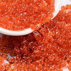 Темно-Оранжевый Бисер из стекла , прозрачные цвета, арахис, темно-оранжевый, 3~3.5x6x3 мм, отверстие : 1.2 мм, Около 4500 шт / фунт