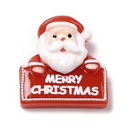Santa Claus Кабошоны из непрозрачной смолы с рождественской тематикой, для изготовления ювелирных изделий, Дед Мороз, 24.5x23x9.5 мм