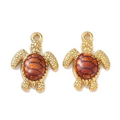 Turtle 304 нержавеющей стальной эмали подвески, ионное покрытие (ip), реальный 18 k позолоченный, прелести черепахи, 21x15.5x3.5 мм, отверстие : 1.5 мм