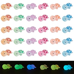 (52) Непрозрачная лаванда 36 шт 6 цвета светящиеся полупрозрачные смоляные морские животные кабошоны, маленькая черепаха, светится в темноте, разноцветные, 23x13x8.5 мм, 6 шт / цвет