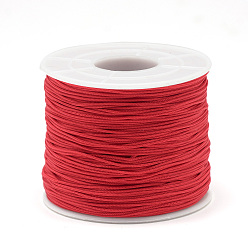 Red Polyester Cords, Red, 0.5~0.6mm, about 131.23~142.16 yards(120~130m)/roll