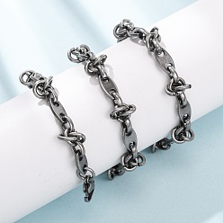 Античное Серебро Винтажные 304 цепочки из нержавеющей стали с овальными звеньями, античное серебро, 22.44 дюйм (57 см)