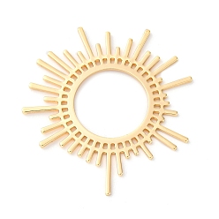 Настоящее золото 18K Латунные подвески, без кадмия, без никеля и без свинца, солнце, реальный 18 k позолоченный, 45.5x43.5x1 мм