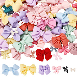 (52) Непрозрачная лаванда 120 шт 6 стили кабошоны из непрозрачной смолы, бантом, разноцветные, 7.5~19x10~27.5x2~7.5 мм, 20 шт / стиль