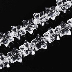 Прозрачный Выпечка краска бисер пряди, звезда и бантом, прозрачные, 13.5~14x14~15x7.5~8.5 мм, отверстие : 0.8~0.9 мм, около 49~50 шт / нитка, 23.62~24.02 дюйм (60~61 см)