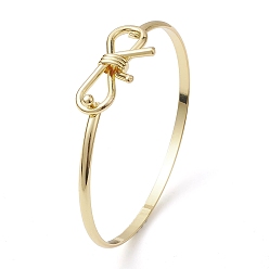 Real 18K Gold Plated Bowknot Brass Bangles, Long-Lasting Plated, Lead Free & Cadmium Free, Real 18K Gold Plated, Inner Diameter: 2-3/8x2 inch(6x5cm)