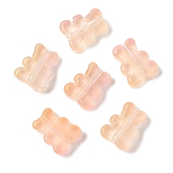 Фора Прозрачная аэрозольная краска стеклянные шарики, медведь, оранжевые, 10x8x4 мм, отверстие : 1 мм