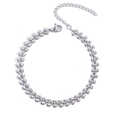 Нержавеющая Сталь Цвет Модные браслеты из нержавеющей стали ссылка, цвет нержавеющей стали, 6-3/4 дюйм (17 см)