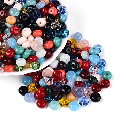 (52) Непрозрачная лаванда Стеклянный бисер непрозрачных цветов, рондель, круглое отверстие, разноцветные, 8~8.5x4.5~5 мм, отверстие : 1.2~1.8 мм, Около 957 шт / фунт