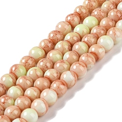 Белый Навахо Краска для выпечки стеклянные бусины, круглые, навахо белый, 8 мм, отверстие : 1 мм, около 104~105 шт / нитка, 30.71~31.10'' (78~79 см)