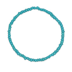 Темно-бирюзовый Стеклянный бисер стрейч браслеты, Браслеты дружбы для женщин, которые можно носить в несколько рядов., круглые, темные бирюзовый, 6.89 дюйм (17.5 см)