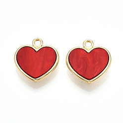 Малиновый Подвески из сплава , с ацетатом целлюлозы, сердце прелести, малиновый, 19x17.5x4.5 мм, отверстие : 2 мм