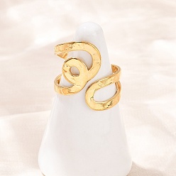 Золотой 304 открытые кольца-манжеты из нержавеющей стали для женщин, золотые, 20 мм, внутренний диаметр: 18 мм