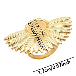 Золотой Фурнитура для манжет из нержавеющей стали, настройки кольца чашки безеля с круглым лотком, золотые, золотые, Цветок: 27 мм, внутренний диаметр: 17 мм, лоток : 11 мм