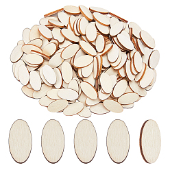 Old Lace 220Pcs Oval DIY Blank Wood Crafts, Old Lace, 23x12x2.5mm