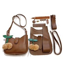 Кокосово-Коричневый Наборы сумок на плечо своими руками, включая материалы сумки из искусственной кожи, кокосового коричневый, 250x210x70 мм