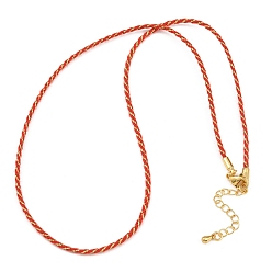 Красный 2мм нейлоновый плетеный шнур для изготовления ожерелий, с латунными выводами и 202 застежками из лобстера из нержавеющей стали, золотые, долговечный, стойки покрытие, красные, 17.72 дюйм (45 см)