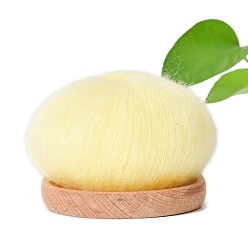 Шампанско-Желтый Шелковая мохеровая мягкая пряжа, для ткачества, вязание крючком, шампанское желтый, 1.5~2 мм, около 25г/моток