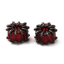 Черный Покрытие стойки из черной латуни, микропаве, бусины из кубического циркония, без кадмия и без свинца, колонка, чёрные, 8.5~9x5.5 мм, отверстие : 3.5 мм