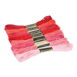 Красный Хлопковые нитки для вязания крючком, вышивальные нитки, пряжа для ручного вязания кружева, красные, 1.4 мм, около 8.20 ярдов (7.5 м) / моток, 8 мотков/набор