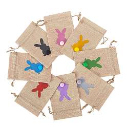 (52) Непрозрачная лаванда Упаковочные мешочки из ткани пасхального кролика, шнурок сумки, для подарков, подарочные пакеты для вечеринок, разноцветные, 15x10 см