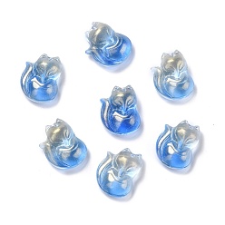 Royal Blue Electroplate Glass Cabochons, Fox, Royal Blue, 17.5x14x6mm
