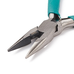 Stainless Steel Color 45# Carbon Steel Jewelry Pliers, Chain Nose Pliers, Polishing, DarkCyan , Stainless Steel Color, 12x7.8x0.9cm