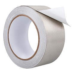 Серебро Клейкая лента из токопроводящей стекловолоконной ткани, для электромагнитного экранирования, радиочастотная блокировка, ноутбук мобильный телефон жгут проводов кабель жгут проводов упаковка, серебряные, 50x0.3 мм, 20 м / рулон